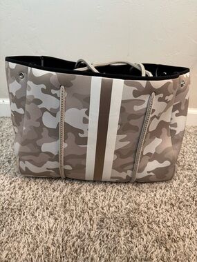 Haute Shore Neoprene Camo Tote with Center Stripe